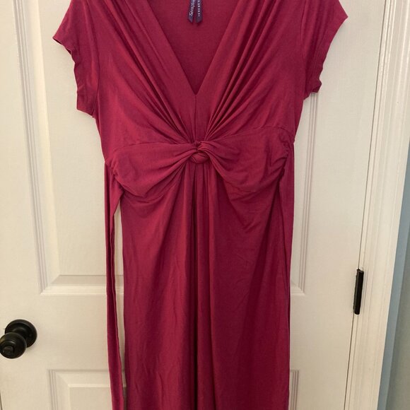 Seraphine Maternity Pink Fuchsia Knot Front Dress - Picture 4 of 4